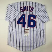 Autographed/Signed Lee Smith Chicago Pinstripe Baseball Jersey JSA COA