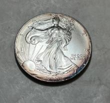 2000 1 oz. Silver American Eagle $1 BU Rainbow Toning