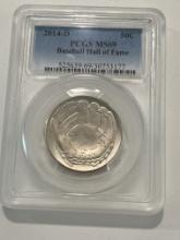 2014 D Baseball Hall of Fame Commemorative Half Dollar MS69 PCGS