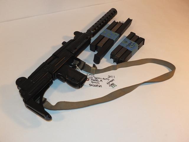 IMI UZI SEMI AUTO MODEL A 9MM WITH 6 MAGS AND CASE  S/N SA22929 **WALDEN HUGHES GUN**, TAG# 2411