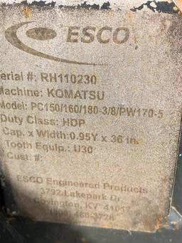 ESCO KOMATSU BUCKET .95Y X 36in SN:RH110230