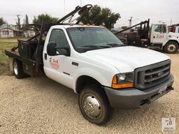 2000 Ford F550 Super Duty 1 Ton Dual Wheel Single Cab Flatbed Truck [Yard 2: Snyder, TX]