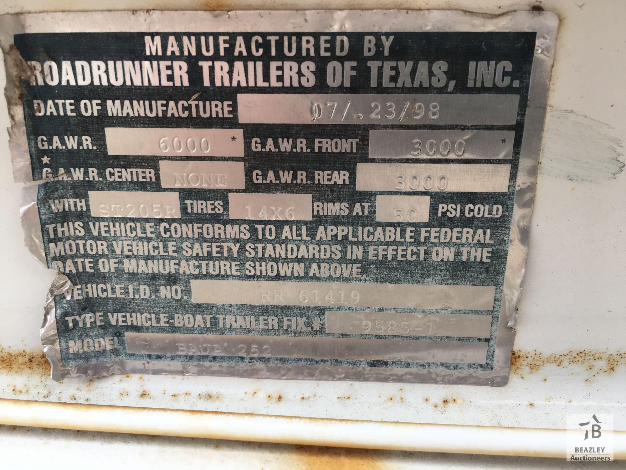 1996 Roadrunner T/A Boat Trailer [Yard 2: Snyder, TX]