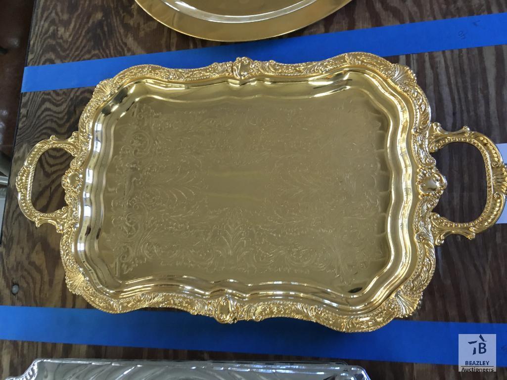 20" X 14" Gold Plated Tray
