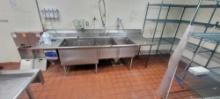 3 Bay Stainless Steel Sink With Sprayer