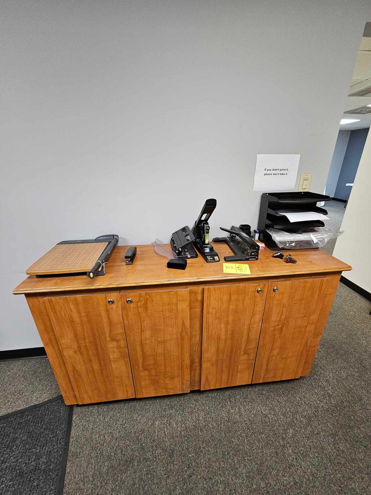 Counter With Office Supplies