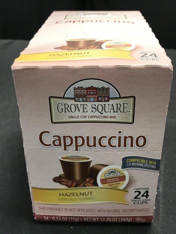 Box of 24 Cups Grove Square Cappuccino Hazelnut