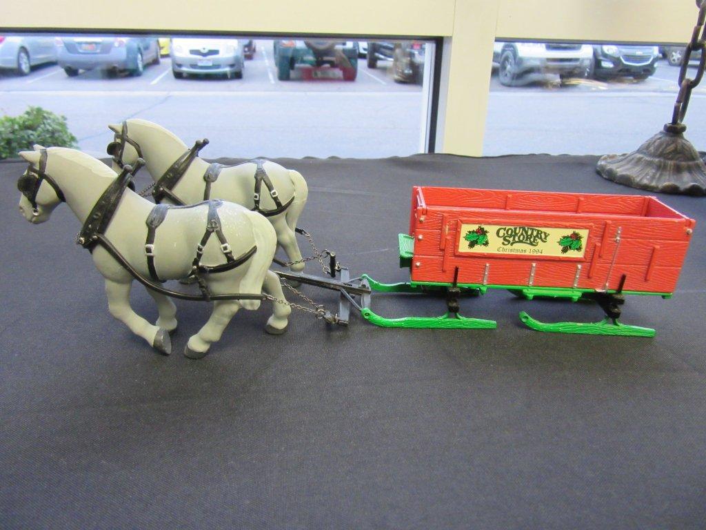 Die cast Country Store sleigh with plastic horses