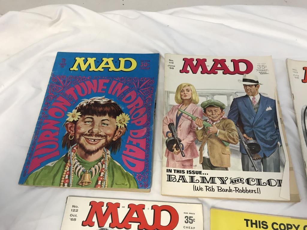 Lot of 5 MAD MAGAZINE Issues from 1968.