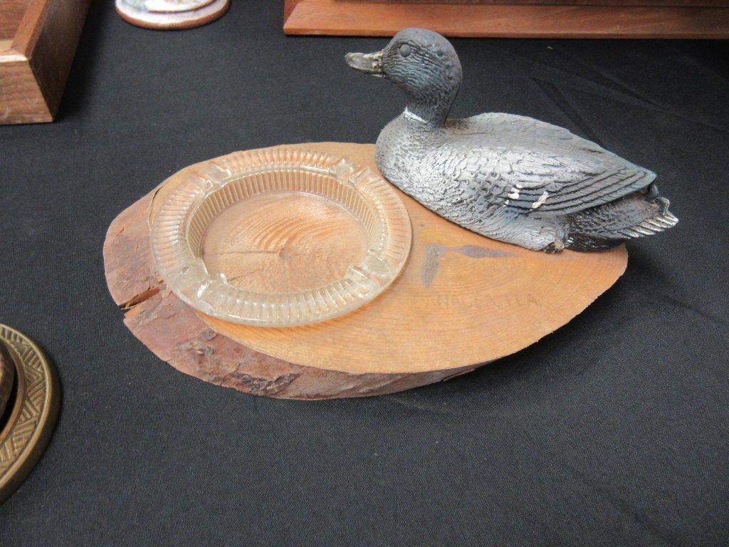 Carved Duck Ashtray Plate
