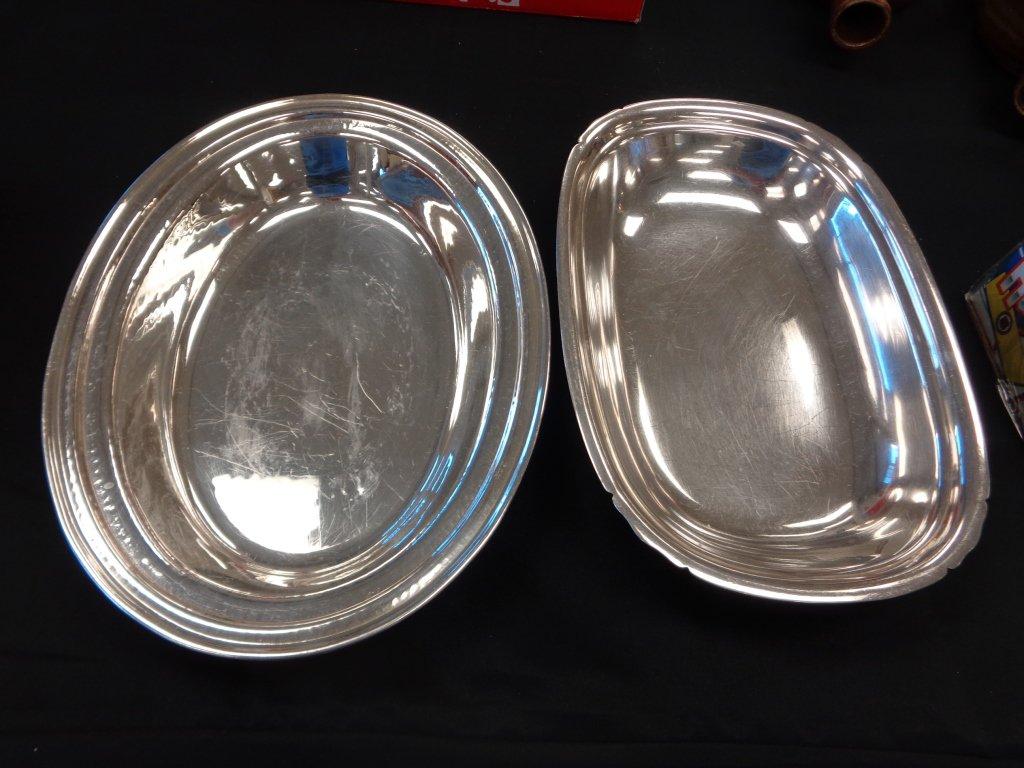 Lot of 2 Silver Plate Serving Trays