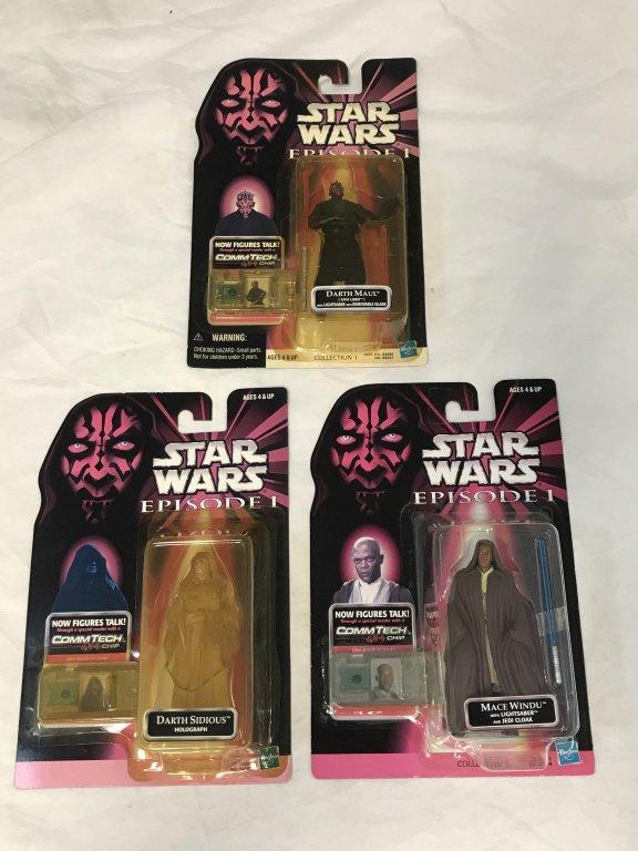 Lot of 3 Star Wars Episode I Figures NEW 1998