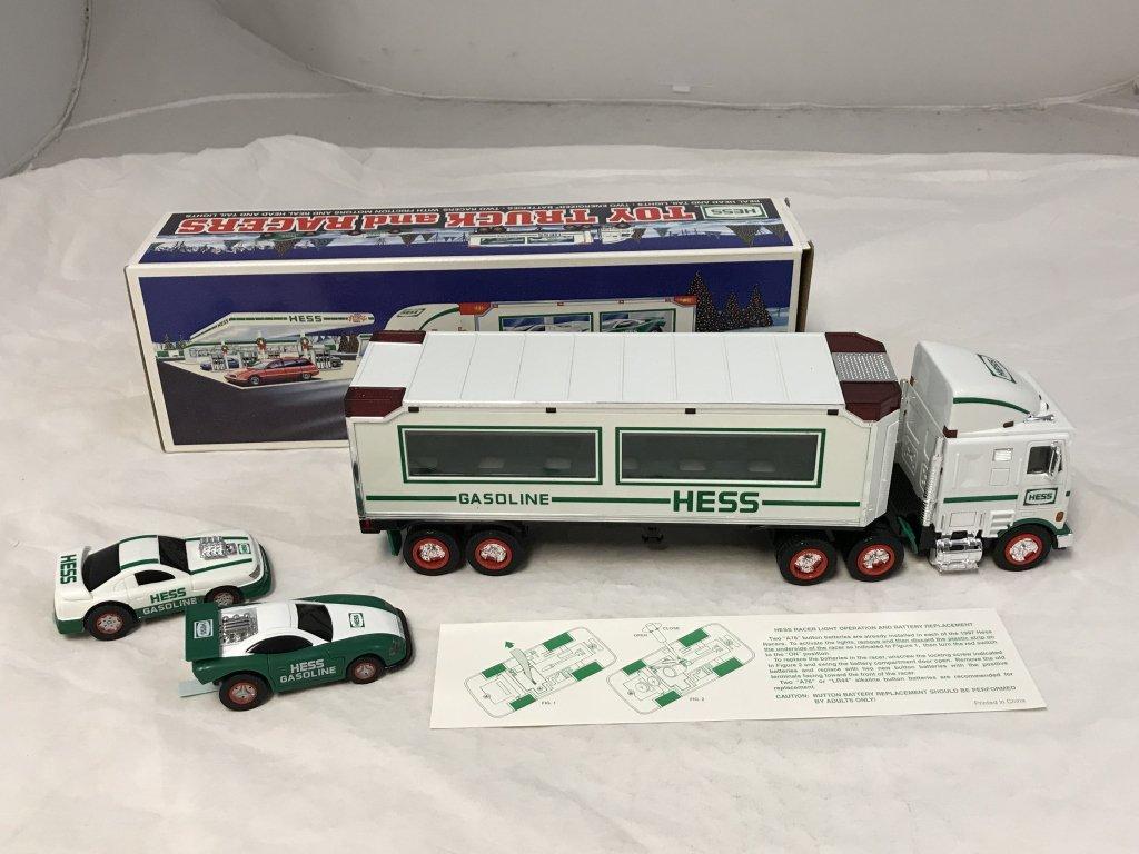 1997 HESS Toy Truck And 2 Racers NEW with box