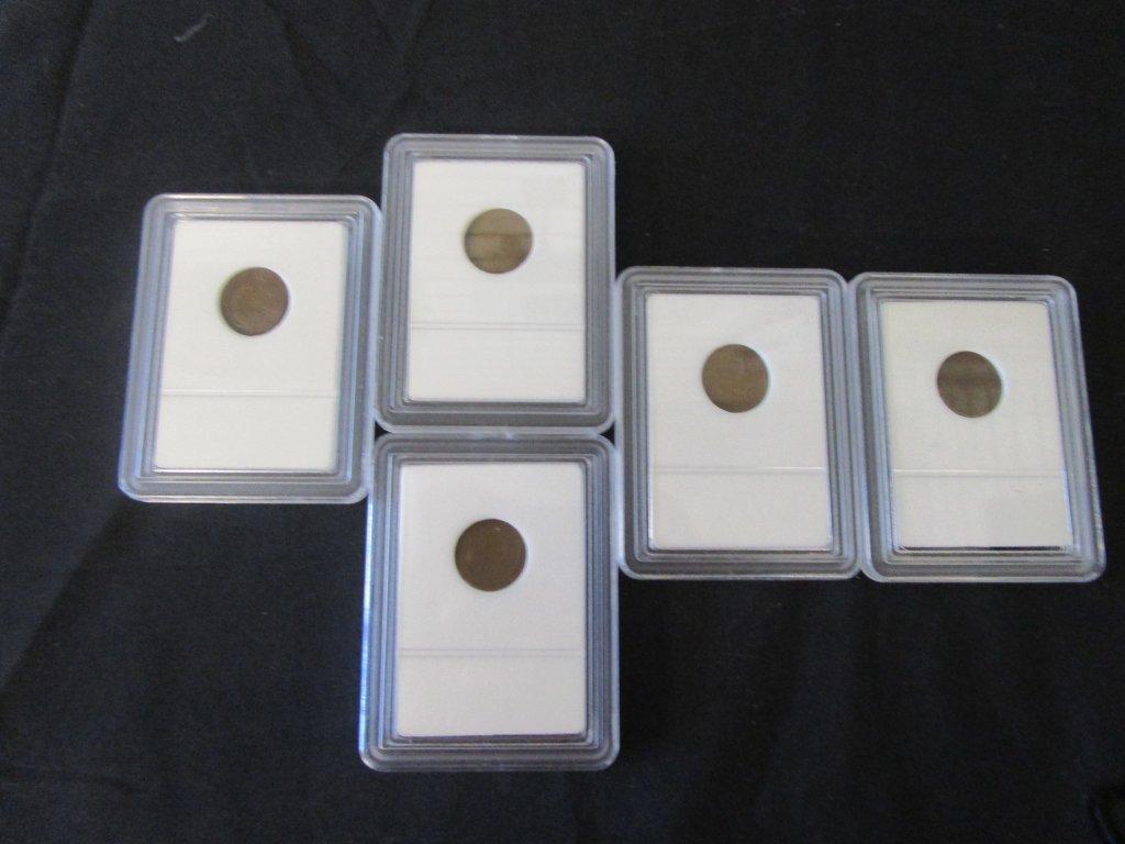 (5) Slabbed Early Lincoln Cent  20, 26, 28