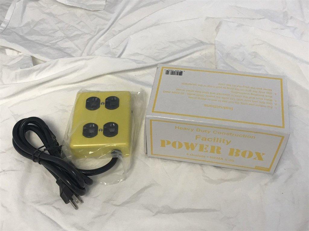 Yellow Metal Power outlet Quad Box NEW