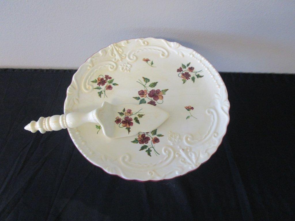 Porcelain Cake Stand with Matching Cake Server
