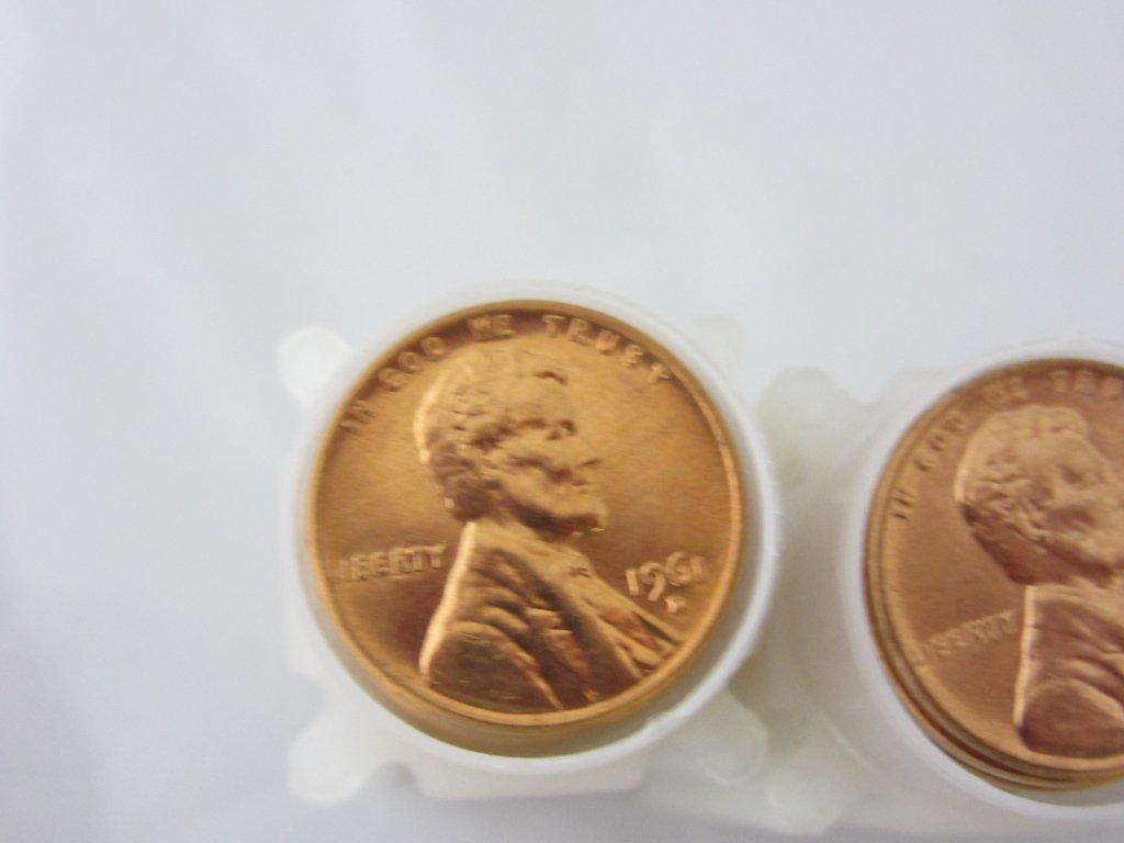 Lot of 3 Tubes of Uncirculated 1961 Pennies