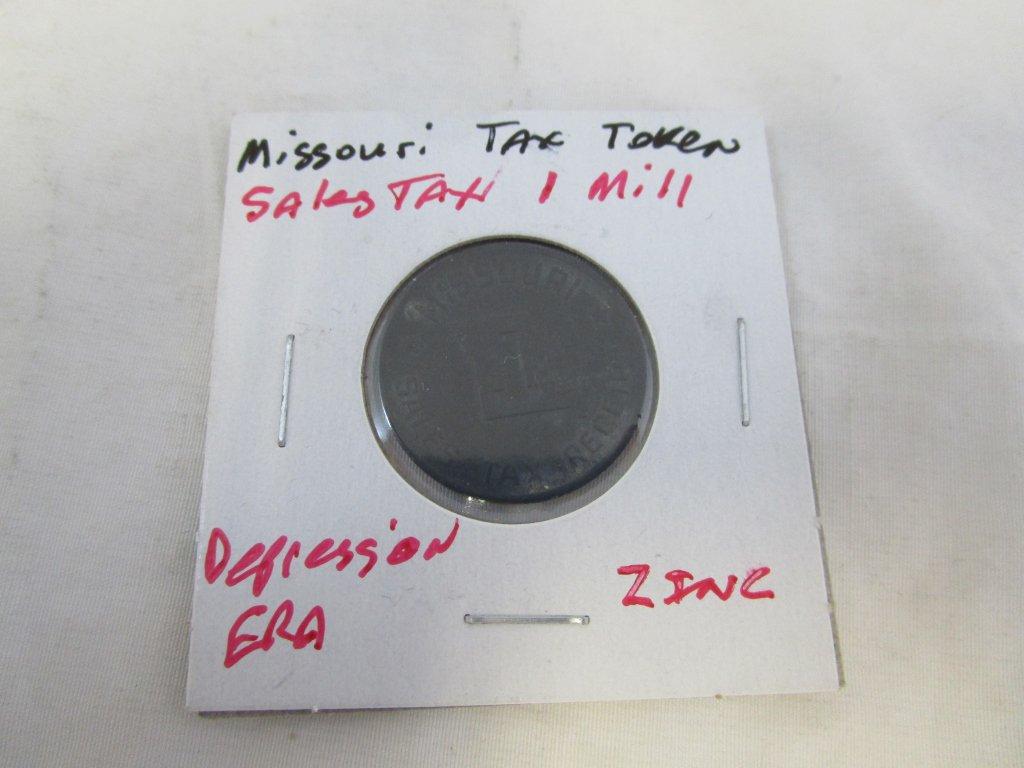 Missouri Sales Tax Receipt Zinc Token "1 Mil"