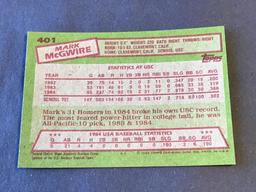 1985 Topps #401 Mark McGwire Rookie Card