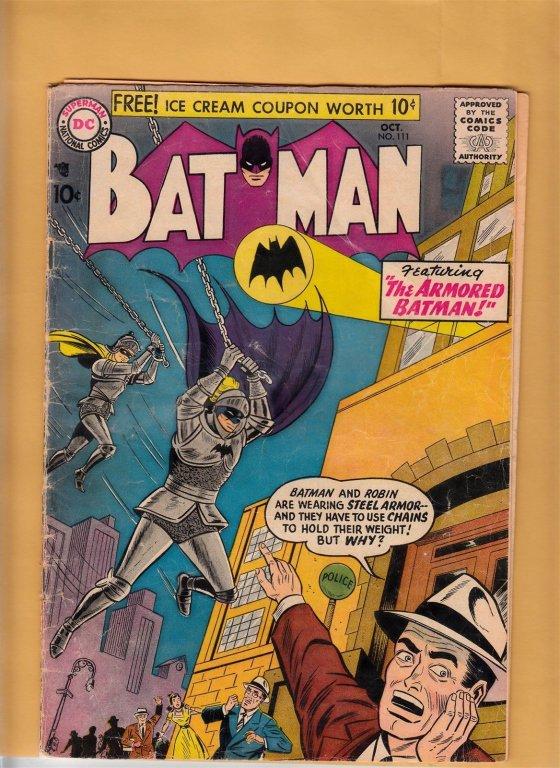 BATMAN #111 DC Comics 1957 The Armored Batman