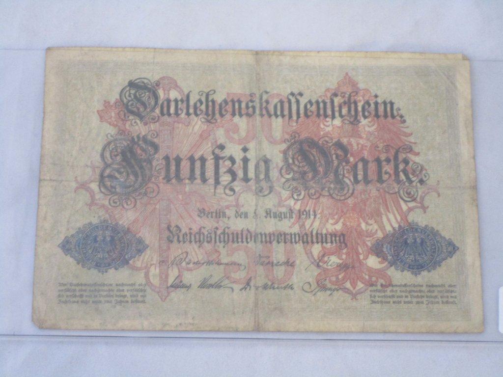 Vintage August 1914 Berlin Funtzig Marks note