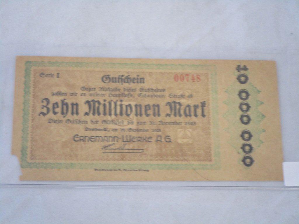 Vintage September 1923 10,000,000 Dresden note