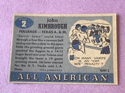 #2 JOHN KIMBROUGH 1955 Topps All American