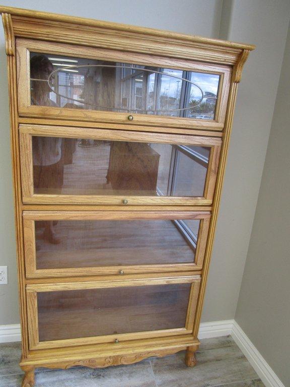 Beautiful 4 Shelf Wood Lawyers Cabinet