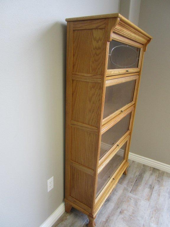 Beautiful 4 Shelf Wood Lawyers Cabinet