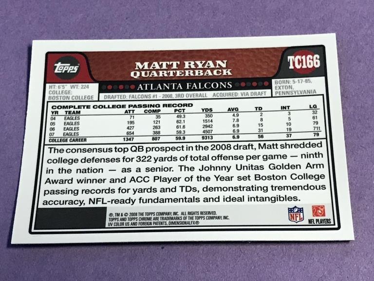 2008 Topps Chrome #TC166 Matt Ryan RC Rookie