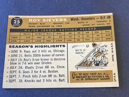 #25 ROY SIEVERS 1960 Topps Baseball Card