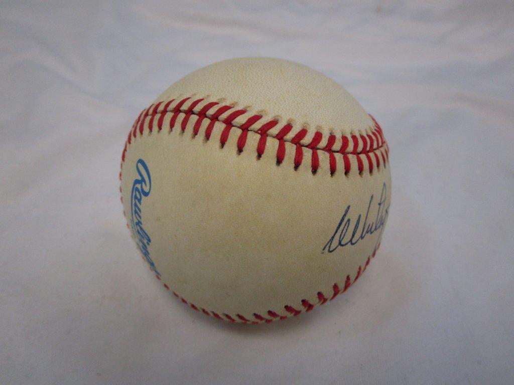 WHITEY FORD NY Yankees Signed Baseball with Case