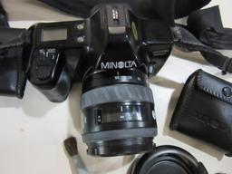 Minolta 35 MM Camera with Case and Accessories