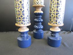Set of 3 Modern Candle Holders and 3 Candles