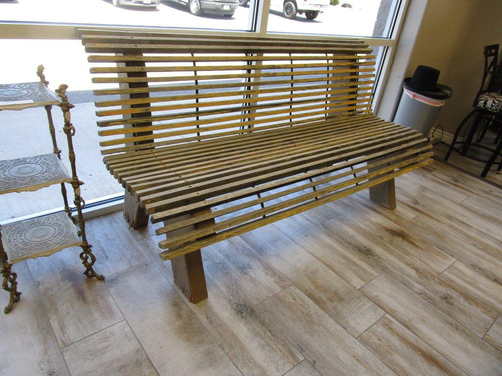 Vintage 6 Foot Long  Wood Park Bench