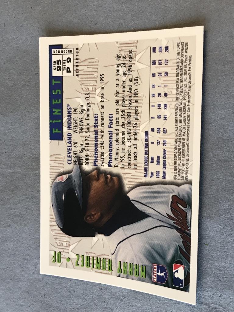 MANNY RAMIREZ 1996 Topps Finest Baseball REFRACTOR