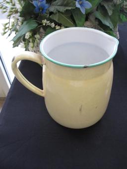 Vintage 6" Enamel Pitcher