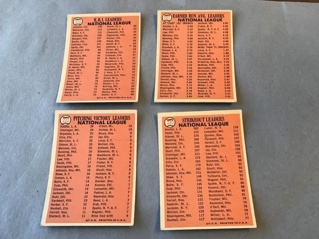 1967 Topps Baseball Lot of 4 Leaders Cards