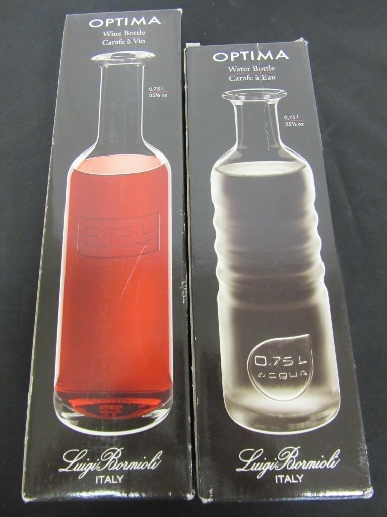 Lot of 2 Glass Water & Wine Carafe's NIB