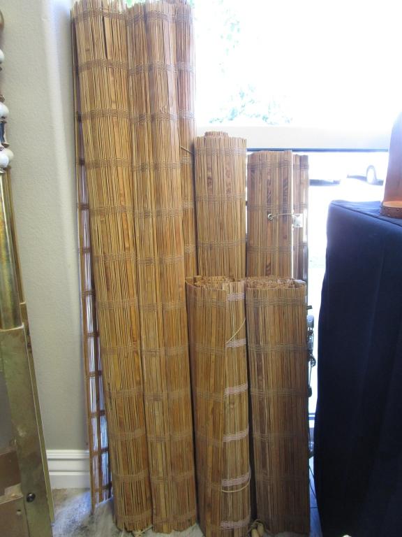 Lot of 6 of Various Sizes Bamboo Blinds