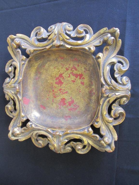 12"x 12" Gold Tone Coin Dish