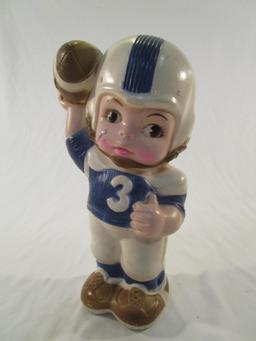 Vintage Plastic Football Player Bank