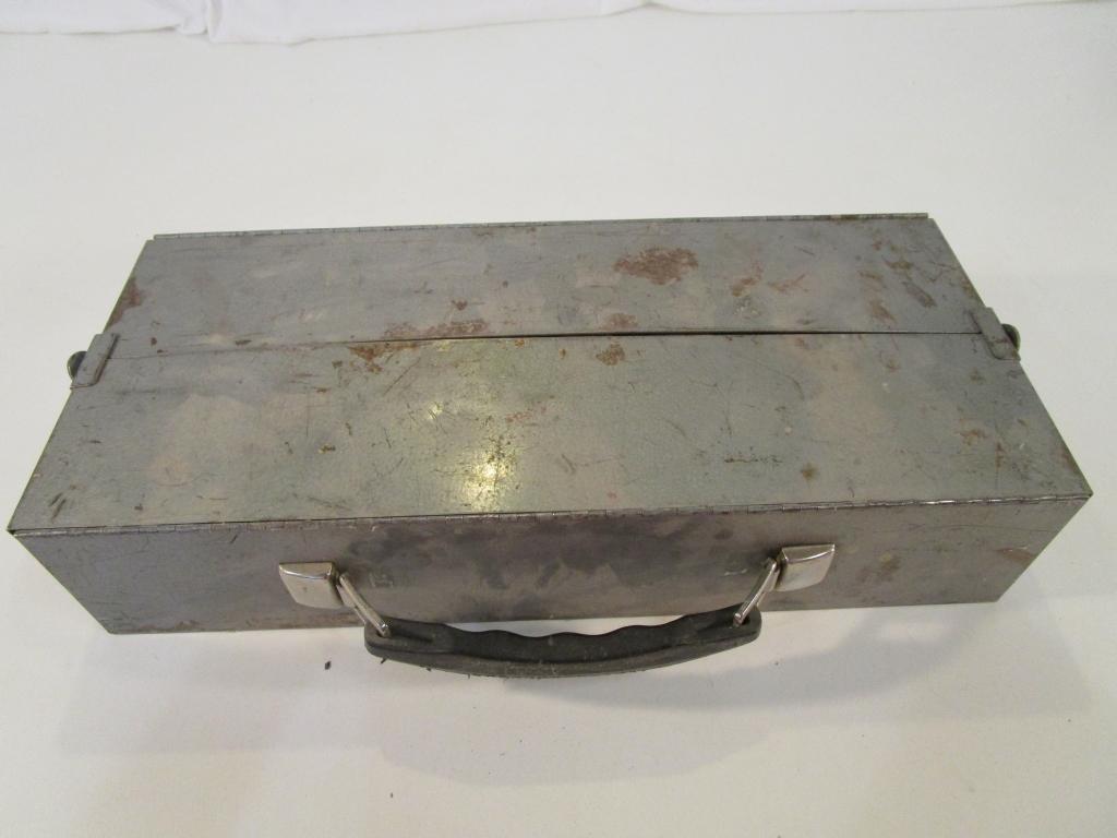 Vintage Metal Tool Box w/ Vise Grip