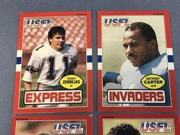 Lot of 4 1985 Topps USFL Football Cards