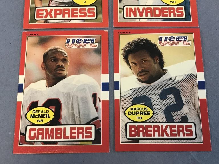 Lot of 4 1985 Topps USFL Football Cards