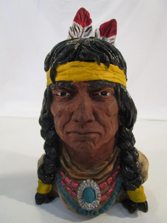 Vintage Native American Head Bust