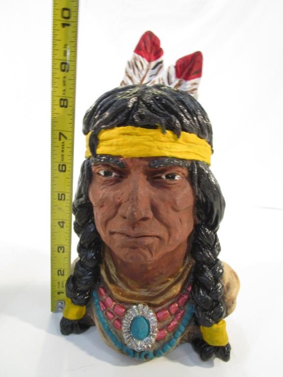 Vintage Native American Head Bust