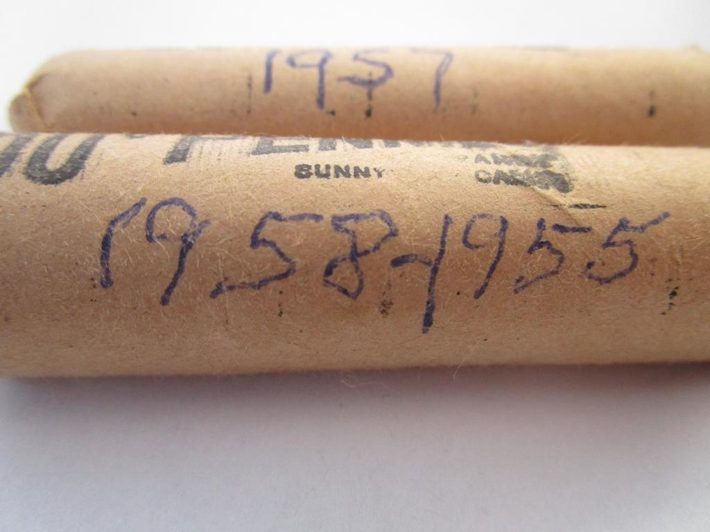 2 Rolls of 1955-1958 Pennies