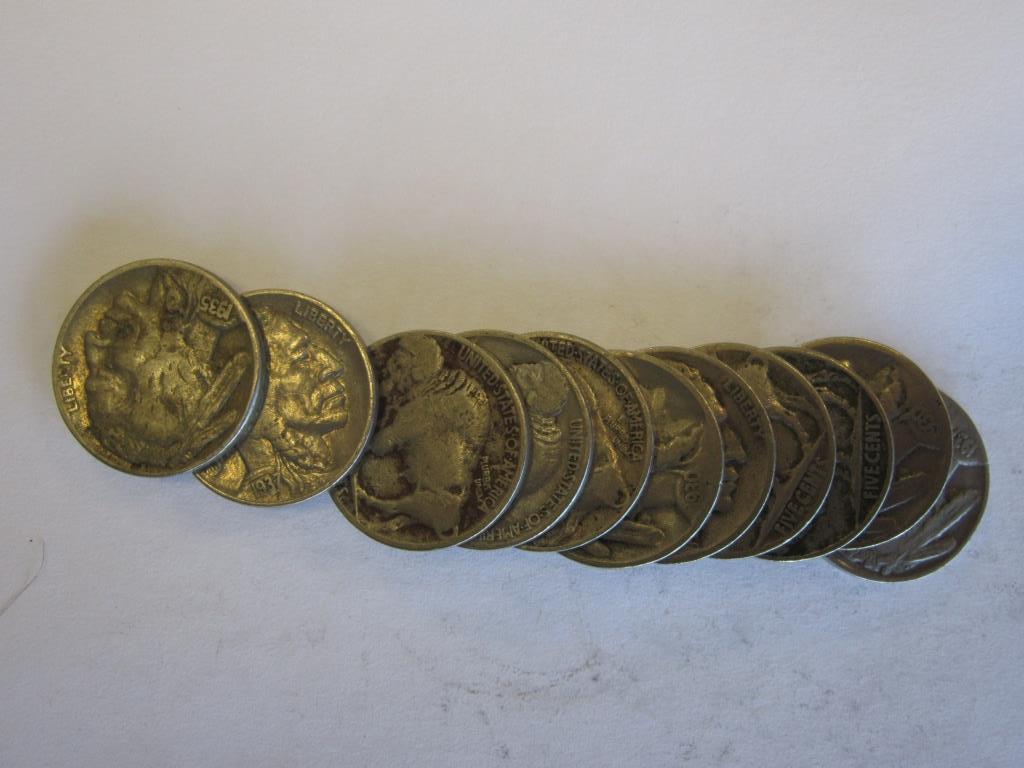 Lot of (11) Buffalo Nickels 5C 28-38 Era