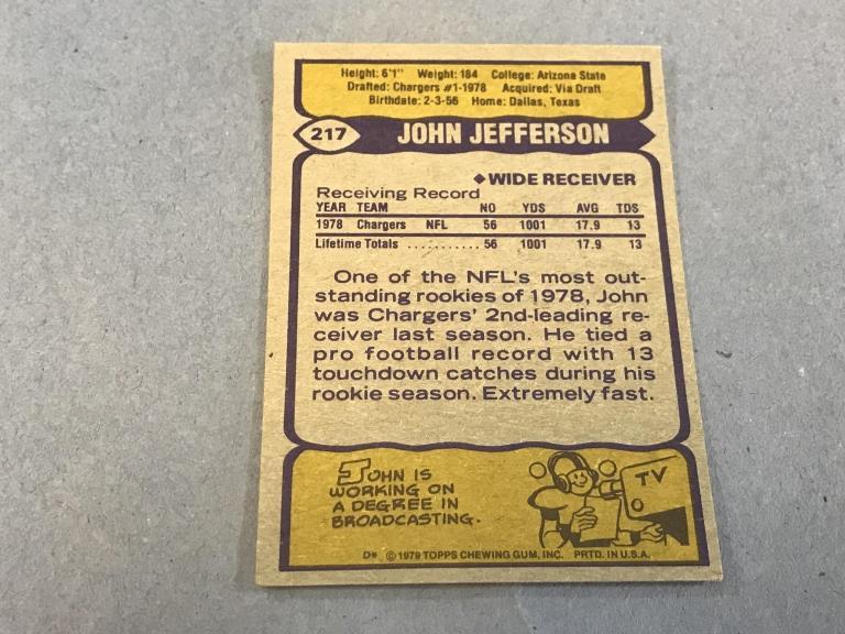 JOHN JEFFERSON 1979 Topps Football ROOKIE Card
